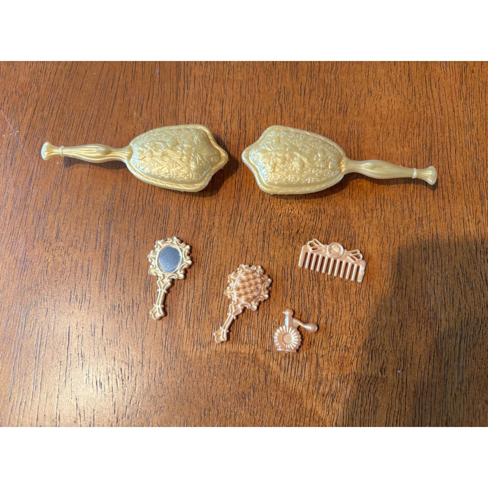 Vintage Barbie Princess and the Pauper Brush, Mirror, Comb and Perfume Set